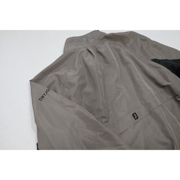FootJoy DryJoys Golf Windbreaker Jacket Gray/brown Full Zip Mens Size Large